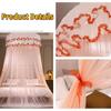 2027 New Dome Ceiling Mosquito Net Fresh Encryption Net Yarn Princess Wind Free Installation Floor Ceiling Mosquito Net high quality