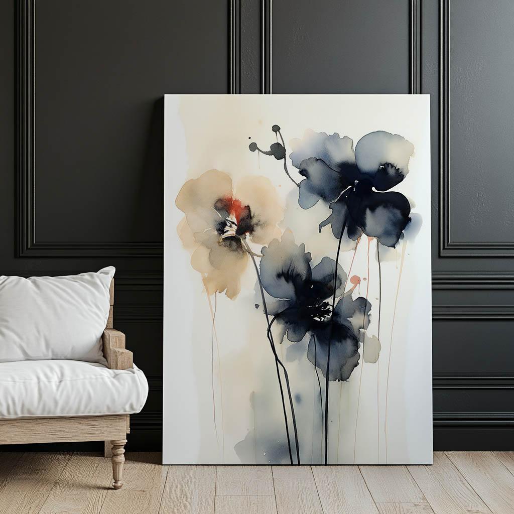 Dynamics of Flowers In Watercolor Dynamics of Flowers In Watercolor, 40X50 Cm, Frameless, Matte Paper 230 Gsm