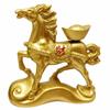 Китайский стиль Вращающиеся слитки Статуэтка лошади Реалистичные Золотые фигурки лошади по знаку зодиака На удачу Портативные украшения бегущей лошади
