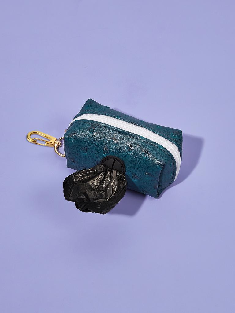 Premium Dog Poop Bag Holder for Leash,PU Leather Bag Dog Poop Bag Dispenser Doggie Waste Bag Holder Puppy Poop Bag Carrier Fits