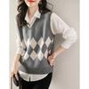Autumn New Loose Vest Knitted Vest Women's Sweater Vest College Style Sleeveless Top