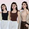 Thermal Tank Top for Womem Sleeveless Camisole Shirt with Bulit-in Bra Warm Undershirt Base Layer for Cold Weather