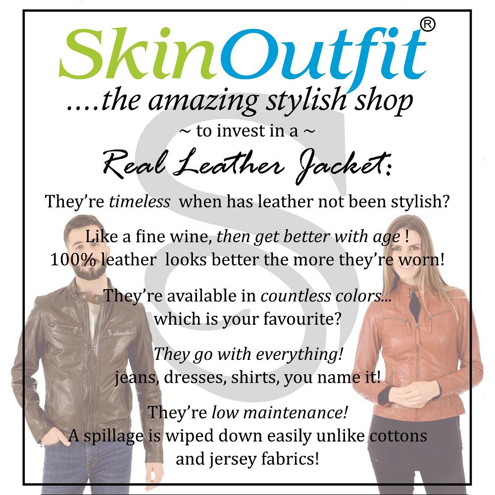 SKINOUTFIT Men's Genuine Lambskin Brown Leather Jacket Stylish Motorcycle Bomber Biker Outerwear MJ 117