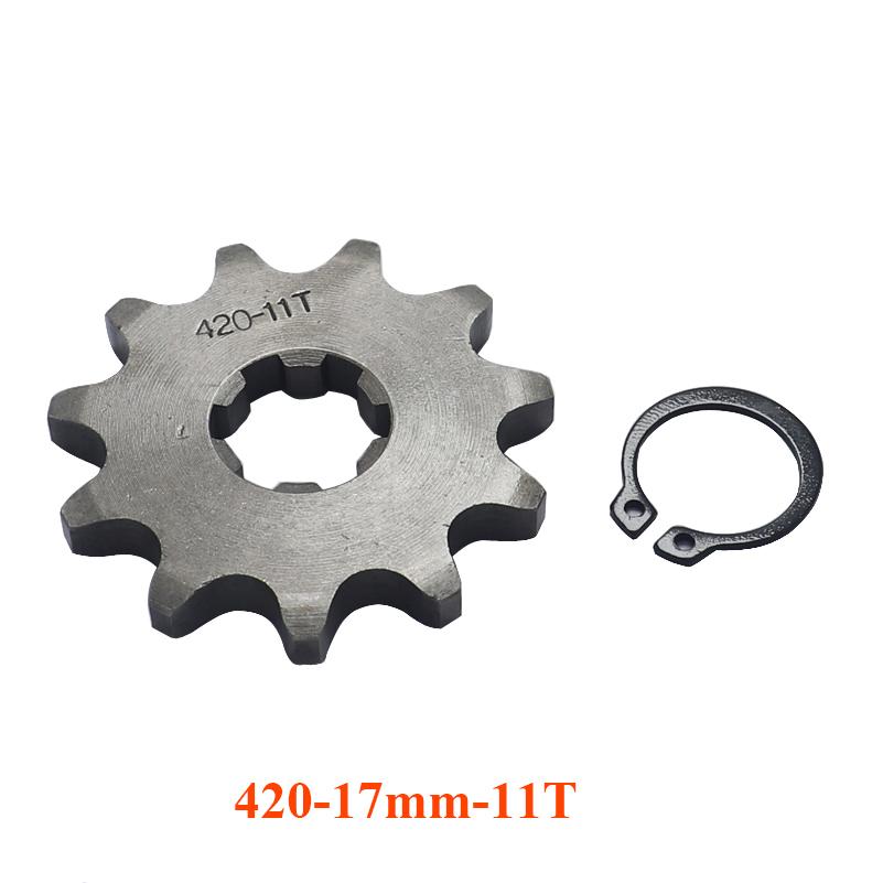 420 10T 11T 12T 13T 14T 15T 16T 17T 18T 19T Tooth 17mm Front Engine Sprocket for 50-125cc Motorcycle Pit Dirt Bike ATV Go Kart