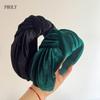 PROLY Новая Модная Повязка на Голову для Женщин Однотонная Широкая Повязка Теплый Канареечный Бархатный Тюрбан Зимние Аксессуары для Волос