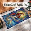Virgin Mary Theme Crystal Velvet Rug Personalized Custom Name Text Soft Floor Mat Home Decor