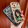 Для iPhone 16 15 14 13 12 11 Pro Max XS Max XR X SE 8 7 Green Clothing Cool Girl Мягкий силиконовый противоударный чехол с полным объективом