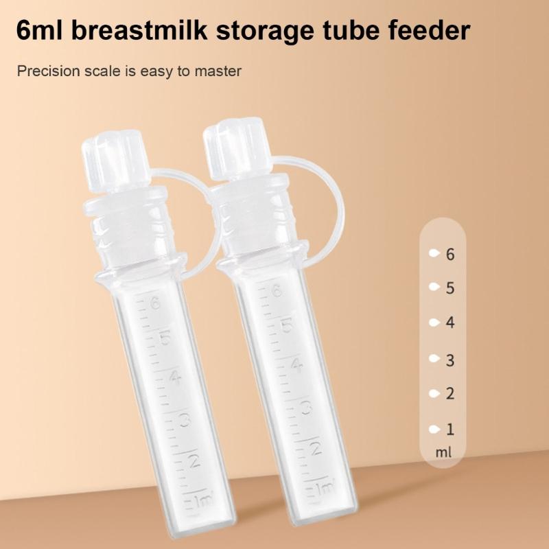 Breast Milk Colostrum Collection Tube for New Mom, Reusable 6ml Baby Feeding Artifact Newborns Silicone Dropper