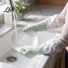Household Rubber Gloves for Kitchen And Bath Long Sleeves Dishwashing Gloves, Thick Fleece Lining Non-Slip Silicone Cleaning with Reusable Waterproof