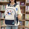Контрастный цвет, мультяшный рюкзак, для учеников средней школы, легкий школьный рюкзак, женский рюкзак большой вместимости