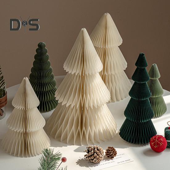 Бумажная рождественская елка 3D сотовая бумажная рождественская елка украшение деревенский настольный центральный элемент для офиса домашний школьный декор