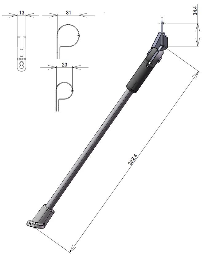 MINOURA SL-30 Smart Leg Stand, a single aluminum bicycle kickstand for bicycles with disc brakes