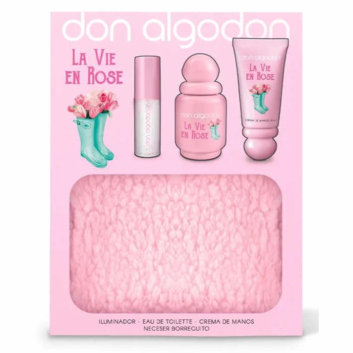 DON ALGODON La Vie En Rose Eau De Toilette Spray 30ml Set 4 Pieces