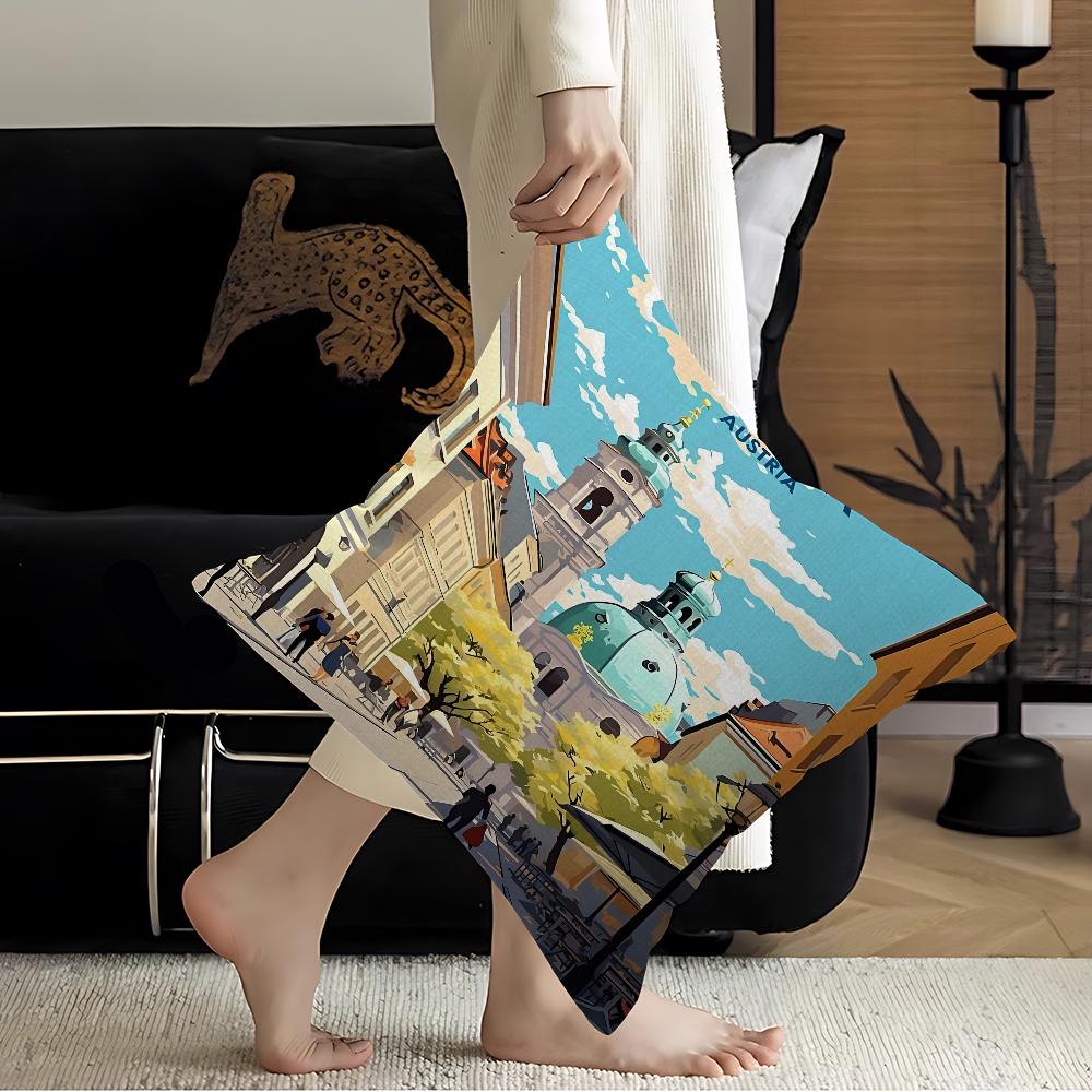 Ретро Городское Здание Америка Белый Дом Декоративный Эстетика Комнаты Чехол Домашний Декор Спальня Диван-Кровать Диван Подушка Чехол 45x45