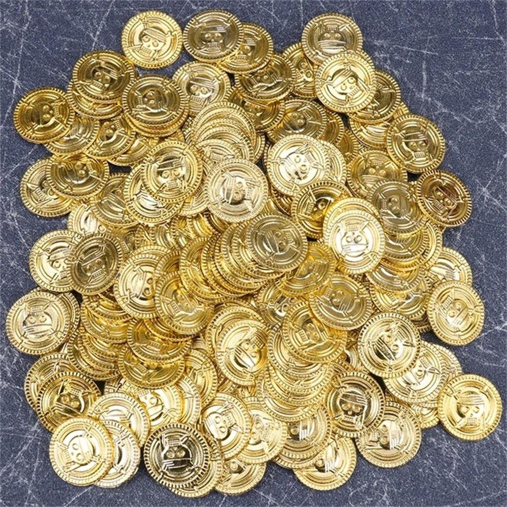 Gold Sliver Fake Gold Treasure Game Coin Halloween Gold Coin Pirate Gold Coins Children's Toys