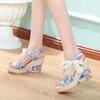 Women's Sandals Women's Summer New Muffin Camouflage Wedge Strap Lace Women's Sandals