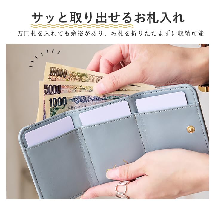 Мини-компактный женский кошелек-трифолд Lizdays с застежкой-слоником, (Лососевый розовый)