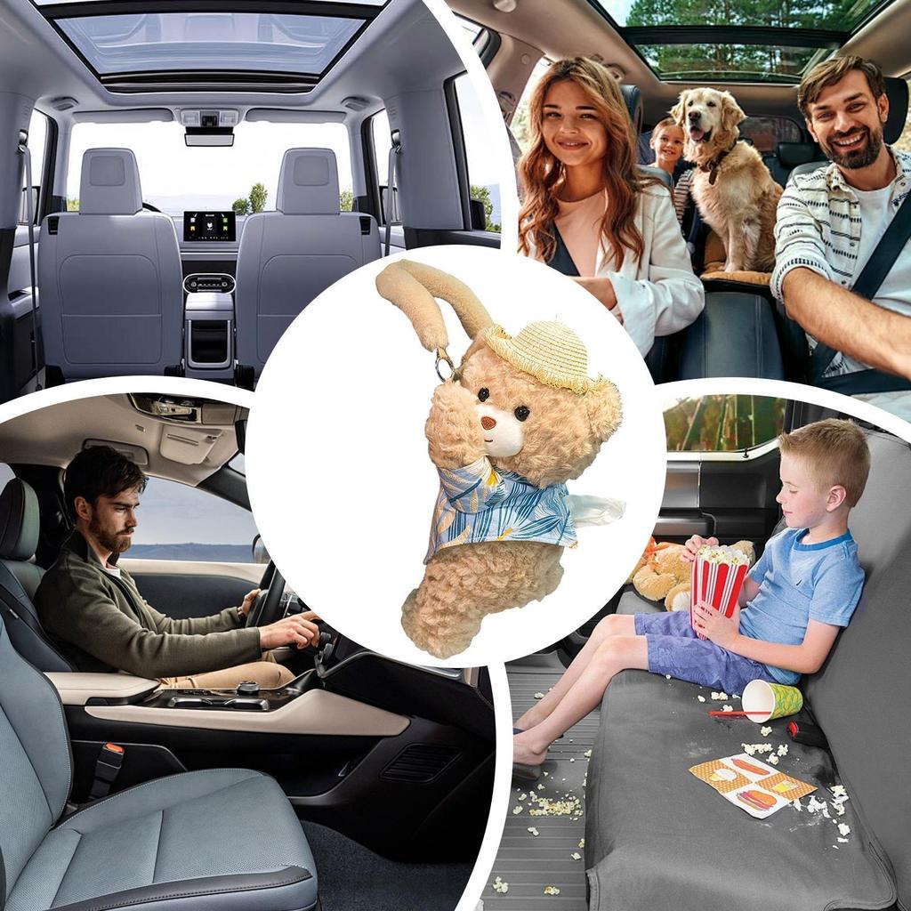 Car Tissue Box Holder Plush Bear Automotive Napkin Organizer Stuffed Tissue Holder For SUVs RVs Sedans Trucks Drivers Car Owners