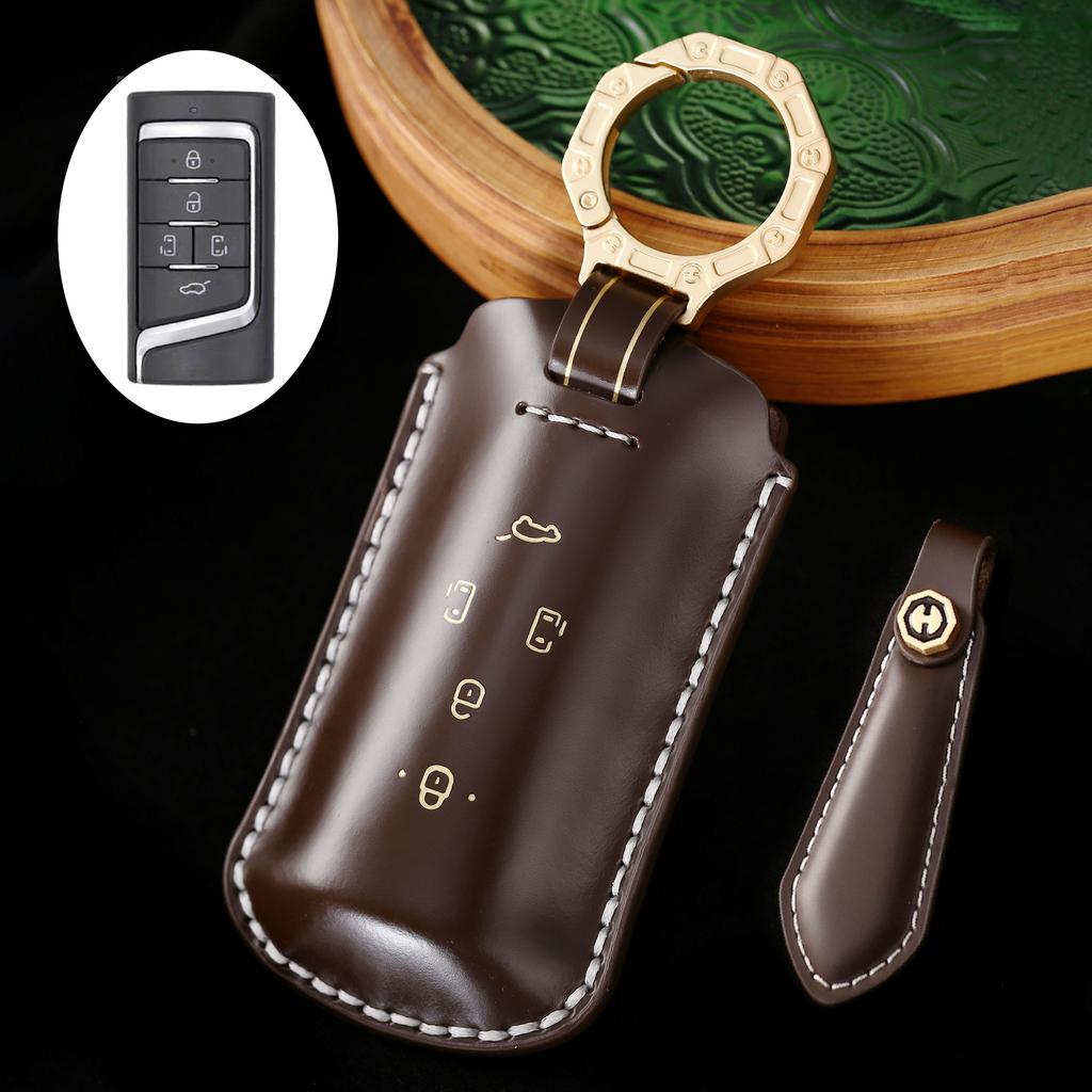 Кожаный чехол для ключа автомобиля подходит для GAC Trumpchi M8 новый GS8 коммерческий автомобиль специальный защитный чехол