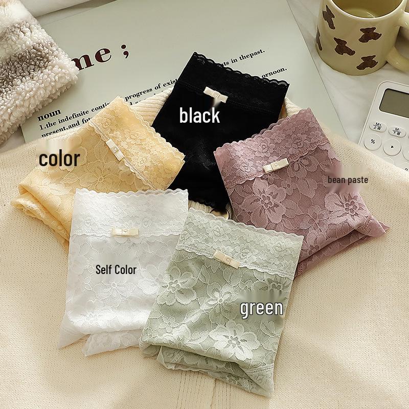 Women's French Mesh Lace Jacquard Panties - Breathable, Comfortable Spring/Summer Triangle Shorts