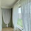 Lace Polyester Mosquito Proof Door Net Screen Hanging Door Curtain Side Fly Free-punch Vintage Lace Curtains Romantic Semi Sheer Floral Lacy Curtain