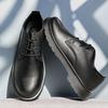 Men's Casual British Leather Shoes Platform Business Brand Formal Wear Lightweight Couple Round Toe Versatile Work Shoes 35-48