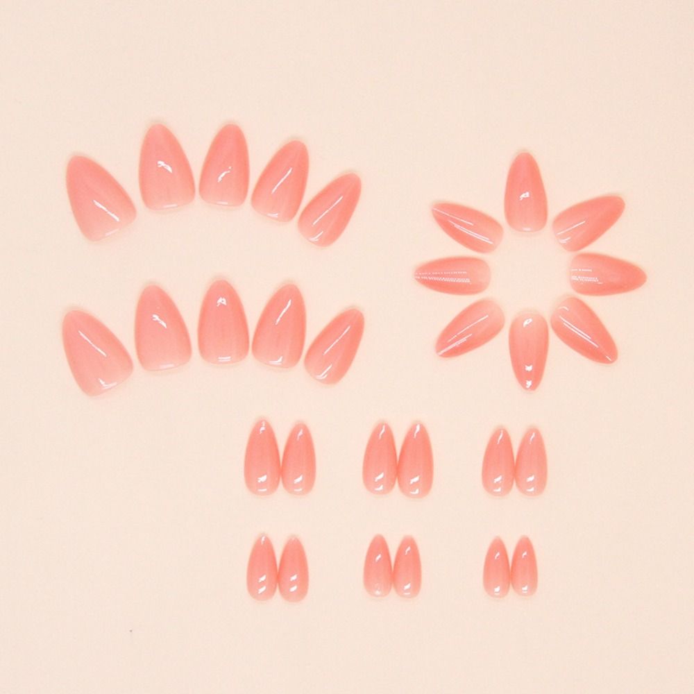 Grey Cat Eye Fake Nials Long Oval Nail Tips Manicure False Nails  Women