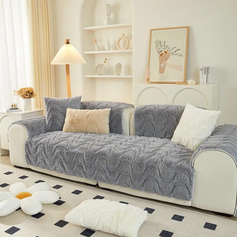 Зимняя плюшевая подушка для дивана, утепленная нескользящая высококачественная полотенце для дивана, чехол для гостиной, универсальный защитный чехол для дивана