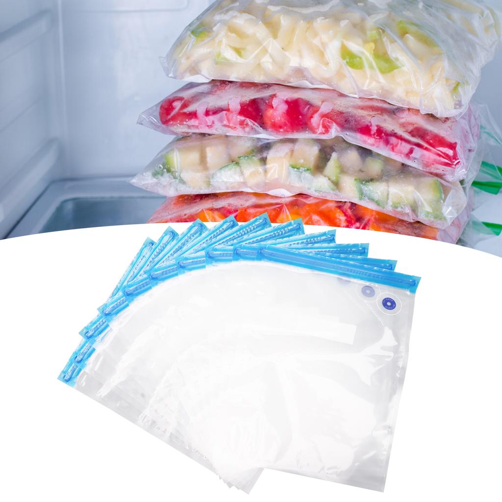 10Pcs Food Vacuum Bag Odorless Space Saving Vacuum Bag with Pump for Home Sup market