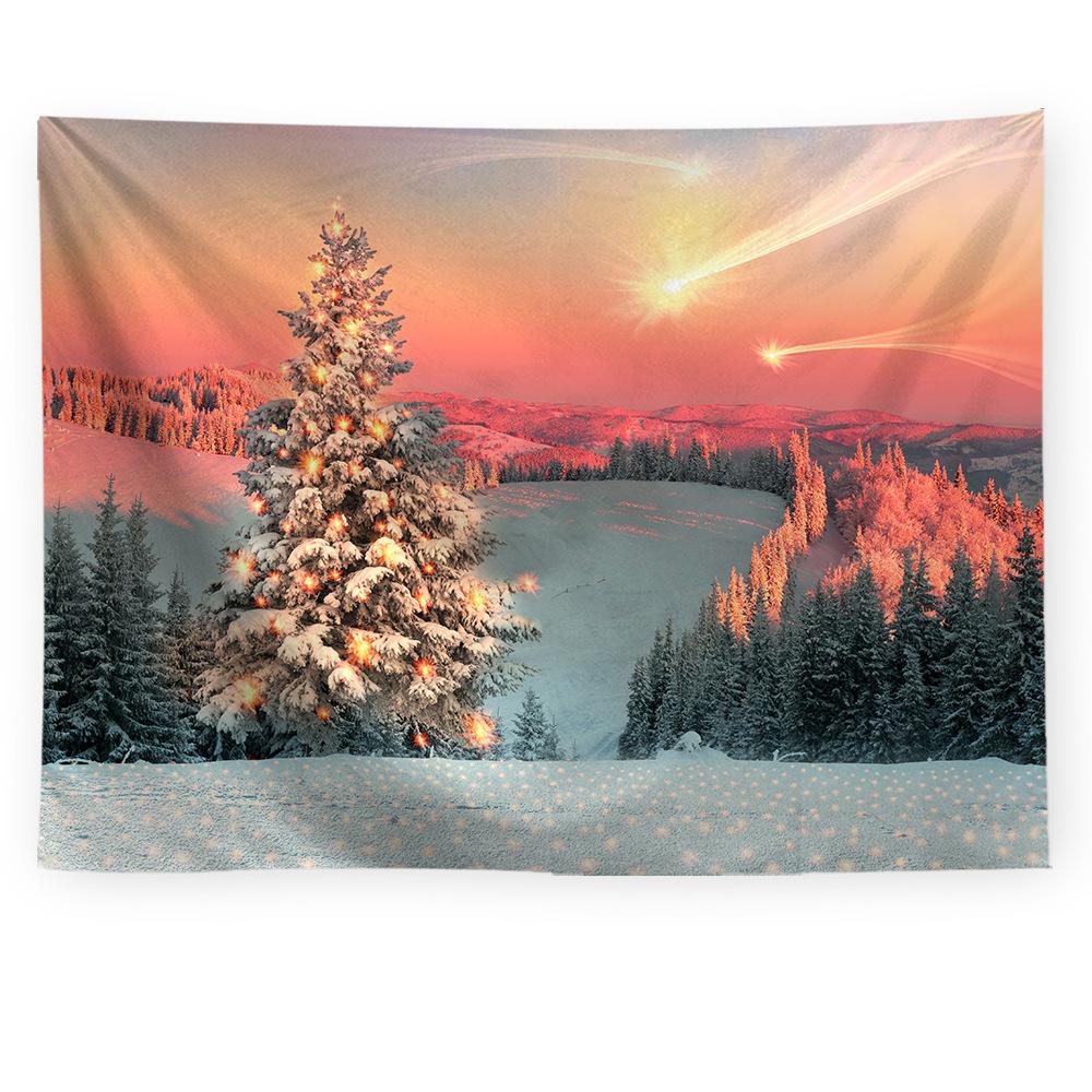 Рождественский лес снежная сцена гобелен дерево настенное украшение гостиная спальня общежитие домашнее украшение