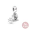 Genuine 925 Sterling Silver Charm Pendant for Brand Bracelet Animal Beads Delicate Jewelry Women