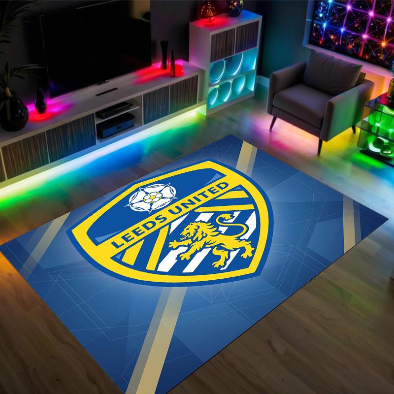 Leeds United Design Crystal Velvet Carpet Cozy Non?Slip Printed Rug For Bedroom Living Room Entrance