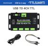 Industrial USB to 4-Channel TTL UART Converter with Protection Circuit, Multi-System Compatible