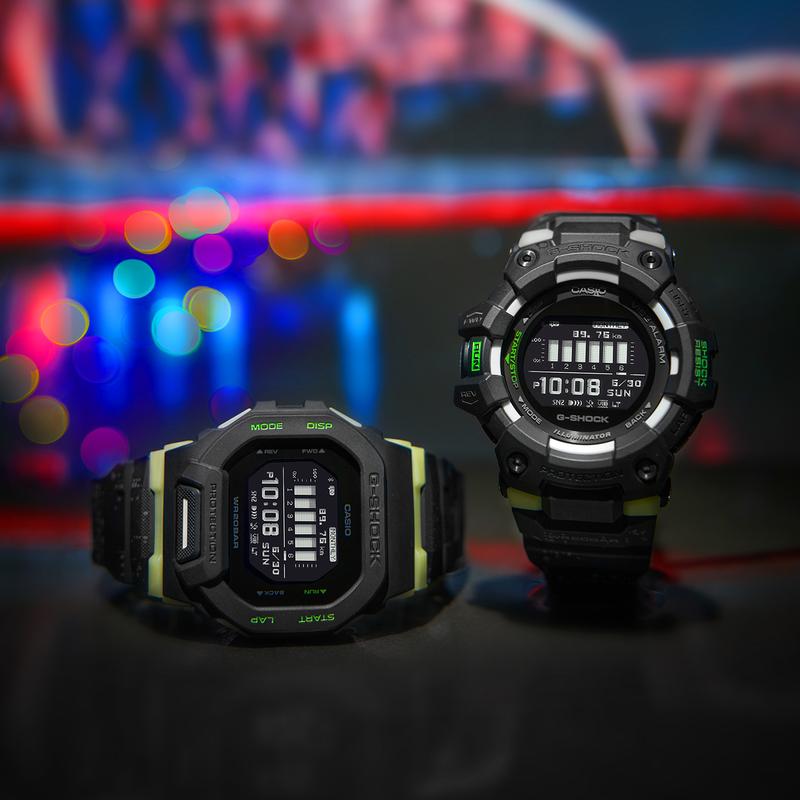 Casio G-SQUAD Series City Night Running Series Bluetooth Pedometer Intelligent Training Tracking LED Light Quartz Movement Resin Strap GBD-200LM-1PRT