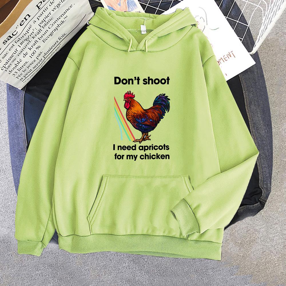Don't Shoot I Need Apricots for My Chicken Arc Raiders Scrappy Hoodies Rooster Graphic Pullovers Women Men Long Sleeve Clothes