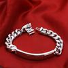 Fashion 925 Silver Bracelet for Men Male Cool Rock Punk Style Bracelet 10 Mm 20 Cm Bracelet Jewelry