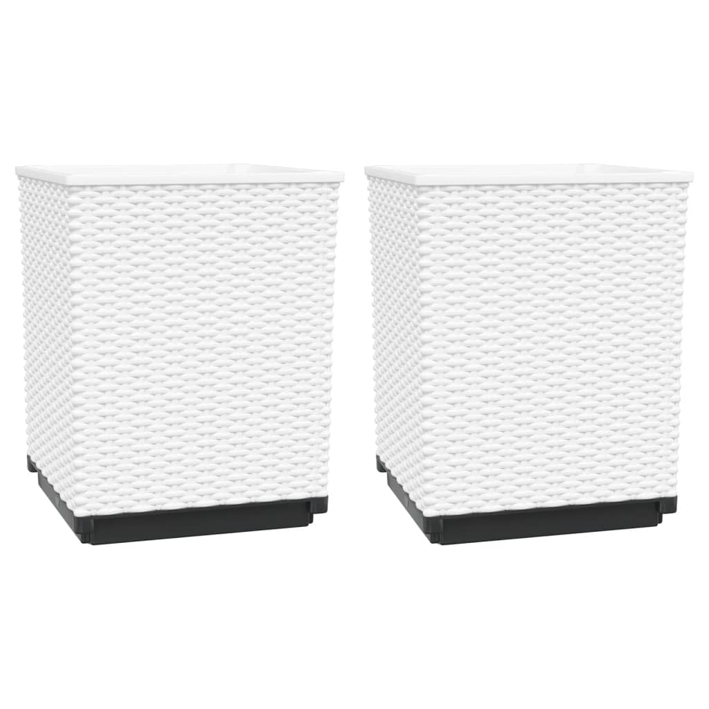 Plant Pot Set 2 pcs White 30 x 30 x 37 cm Polypropylene