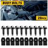 20 шт. Автомобильный металлический кузовной винт Крепежные клипсы-гайки U для крыла бампера Комплект крепежа с прокладкой