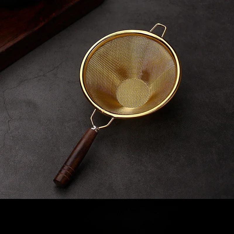 Деревянная ручка многоразовое сито для чая из нержавеющей стали мелкое сито для защиты от протечек заварочный фильтр для чайных листьев кофейные фильтры аксессуары для чайника