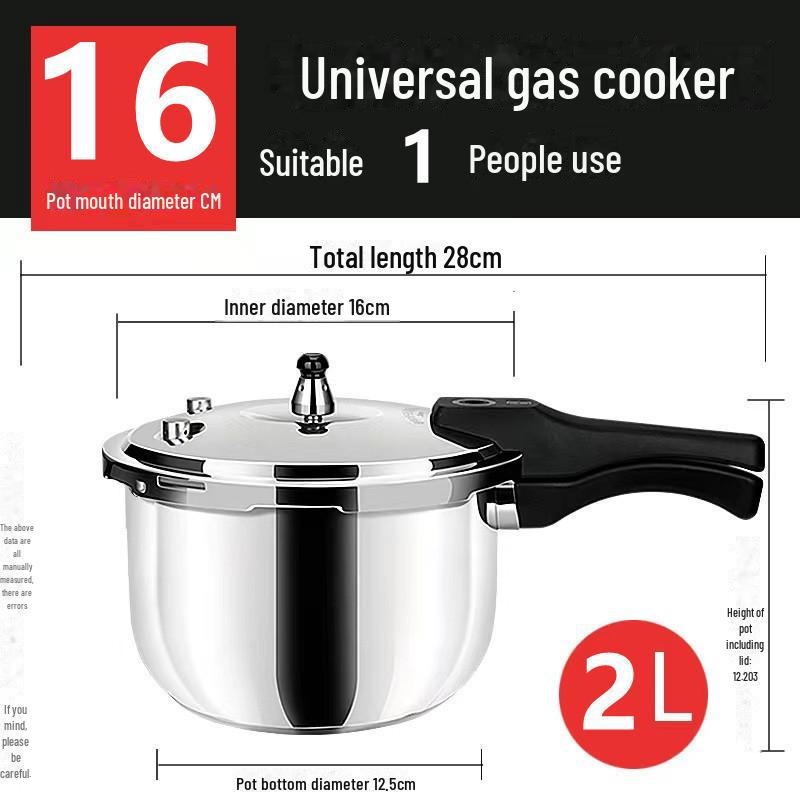 Durable 304 Stainless Steel Pressure Cooker for Gas, Open Flame, and Induction Cooktops
