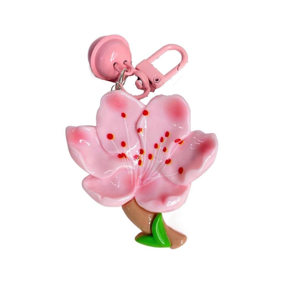 Подвеска в виде тюльпана с цветком персика, брелок для ключей от автомобиля в виде лотоса, модный брелок в виде цветка персика, подарки