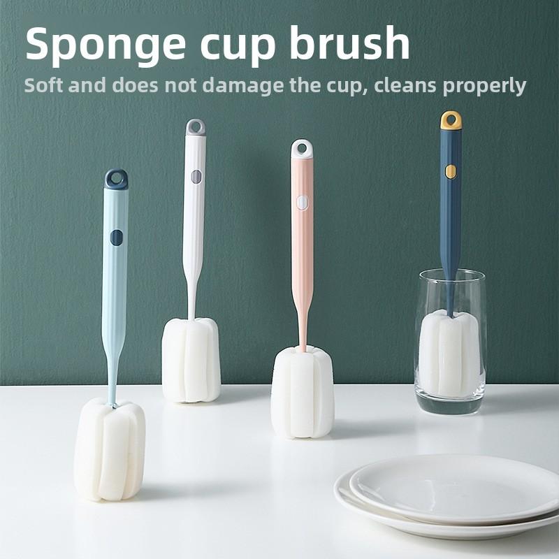 Household Sponge Cup Brush With Handle For Efficient Cleaning Of Drinking Vessels