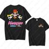 Аниме-футболка Powerpuff Girls Модная Каваи Женская одежда Круглый вырез Летняя Хлопковая Футболка с коротким рукавом Ретро Тренд Крутые Уличные Топы