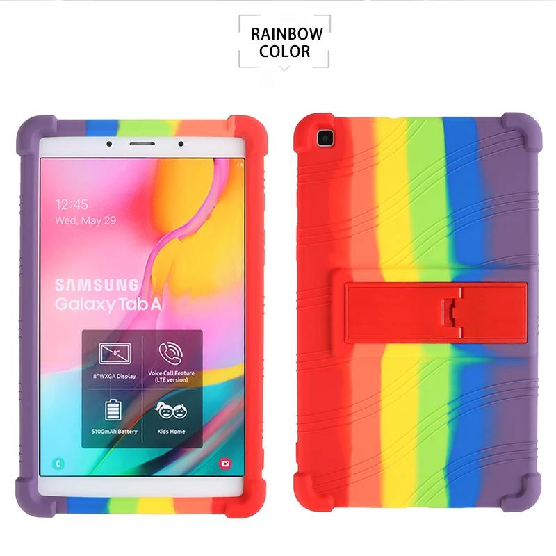 Чехол для Samsung Galaxy Tab A 8.0 2019 SM-T295 SM-T290 Планшета Безопасный Ударопрочный Силиконовый Чехол-подставка
