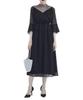 Tulle Chiffon Dress One Piece Black S [Etoll] Lamé Women's Cache-Coeur