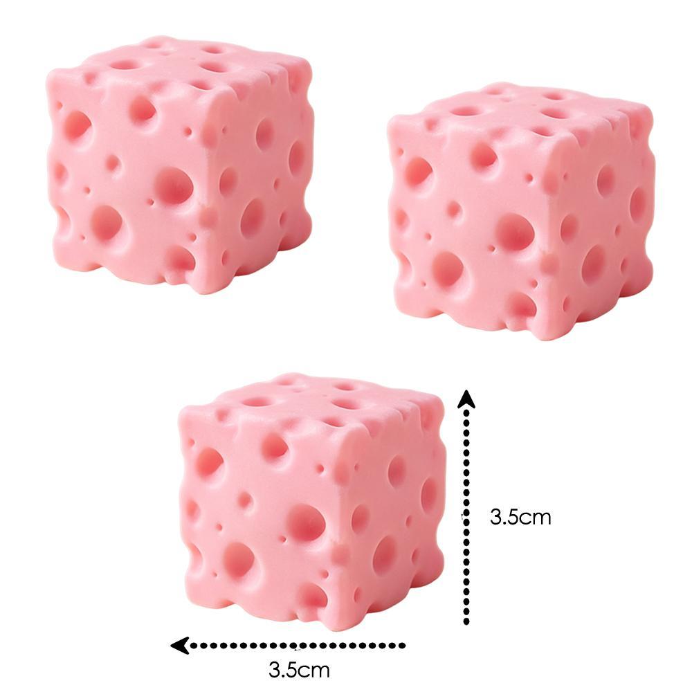 3Pcs Realistic Cheese Squishy Toy 3.5Cm Slow Rebound Shapeable Squishy Fidget Toy Portable Sensory Anti Stress Gift Adult