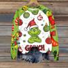 Women's Fashion Casual Long Sleeve Christmas Print Raglan Round Neck Sweatshirt Top