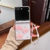 3D Бант Для Samsung Galaxy Z Flip 5 6 7 5G Чехол-браслет Шарнирный Магнитный ПК Оболочка Ударопрочный Защитный Прозрачная Задняя Крышка
