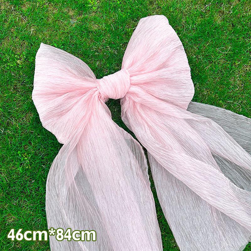 Xmas Large Pink Ribbon Bowknot Decoration Princess Girl Birthday Party Wedding Bridal Baby Shower Arch Cover Room Hanging Decor