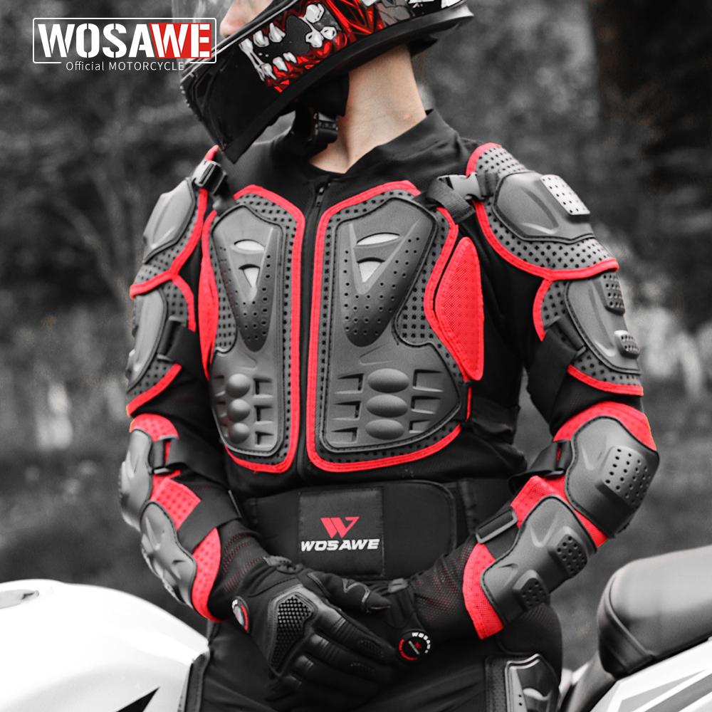 WOSAWE Мужская мотоциклетная сетчатая бронекуртка для мотокросса, защита груди черепахи всего тела